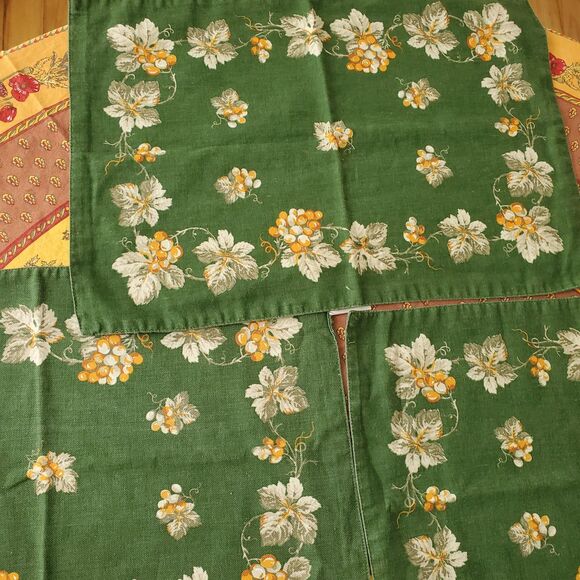 5 Williams Sonoma Placemats Grape Leaves Grapevine Leaf Tuscan Grapes Wine - Picture 10 of 12